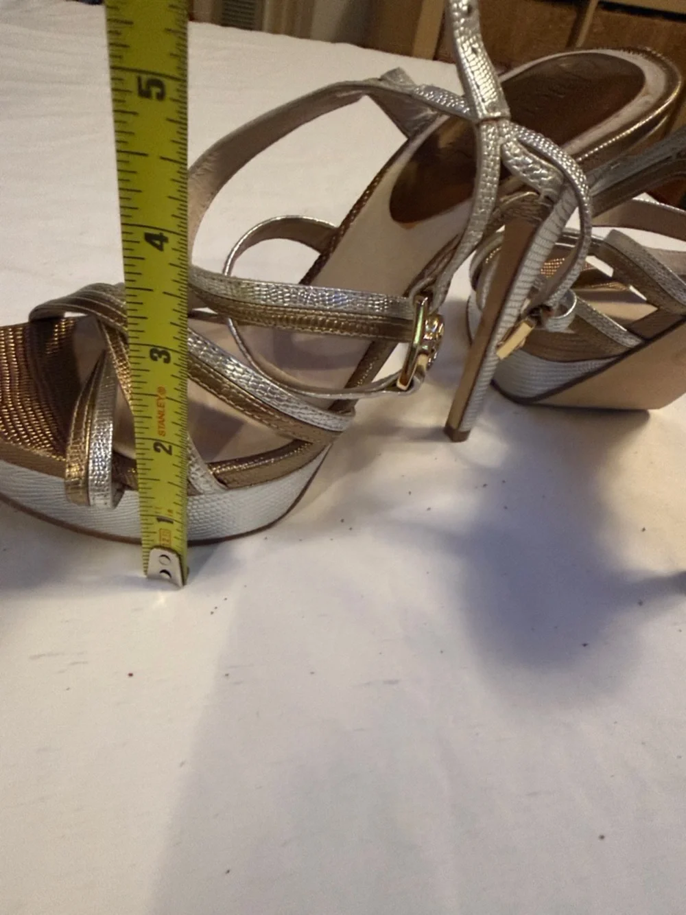 MICHAEL Michael Kors Metallic Gold and Silver Platform Heels
